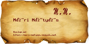 Móri Mátyás névjegykártya