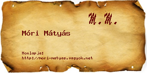 Móri Mátyás névjegykártya